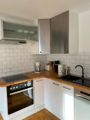 Küche/Küchenzeile in der Unterkunft Ferienwohnung am Marktplatz