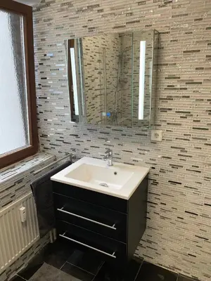 Ein Badezimmer in der Unterkunft Zimmer im Herzen von Durlach