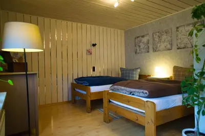 Ein Bett oder Betten in einem Zimmer der Unterkunft Gemütliche Wohnung mit Neckarblick
