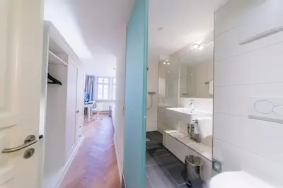 Ein Badezimmer in der Unterkunft Gästehaus am Marktbrunnen