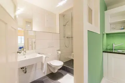Ein Badezimmer in der Unterkunft Gästehaus am Marktbrunnen