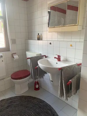 Ein Badezimmer in der Unterkunft Nibelungen 3 Zimmer Apartment