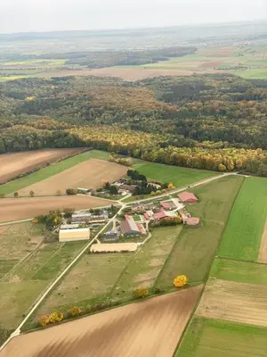 Blick auf Ferienwohnung Sattelkammer aus der Vogelperspektive