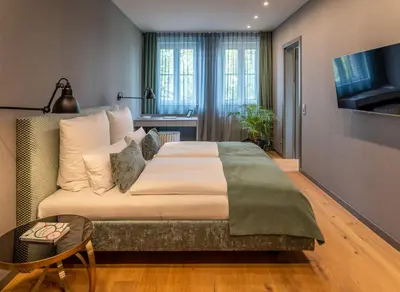 Ein Bett oder Betten in einem Zimmer der Unterkunft Goldammer Aschaffenburg