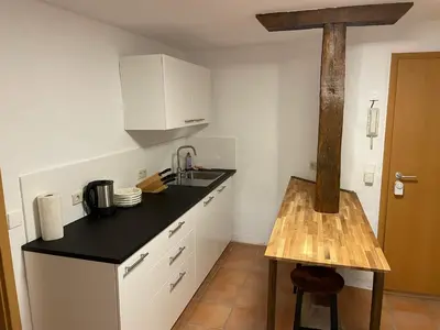 Grundriss der Unterkunft 4 Betten in 3-Zimmer-Wohnung mit WLAN TV und Garten
