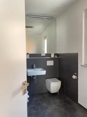 Ein Badezimmer in der Unterkunft Gästehaus Schattemorellsche
