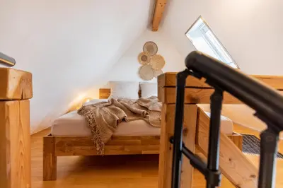 Ein Bett oder Betten in einem Zimmer der Unterkunft Pfälzer Nest