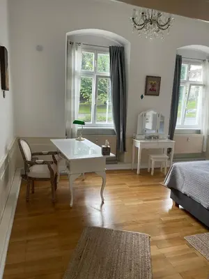 Ein Bett oder Betten in einem Zimmer der Unterkunft königsnachbar