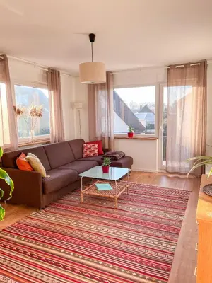 Ein Sitzbereich in der Unterkunft Helle und gemütliche Ferienwohnung in Lorsch