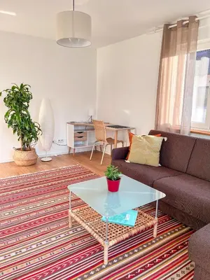 Ein Sitzbereich in der Unterkunft Helle und gemütliche Ferienwohnung in Lorsch