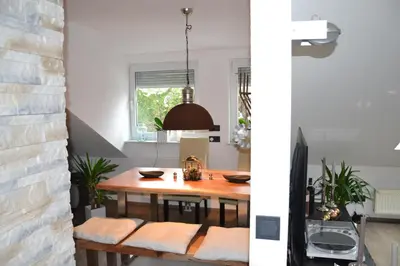Ein Sitzbereich in der Unterkunft 5 Sterne Apartment Auszeit