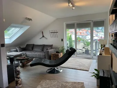 Ein Sitzbereich in der Unterkunft 5 Sterne Apartment Auszeit