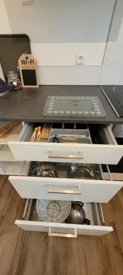 Küche/Küchenzeile in der Unterkunft Apartment am Weinberg Kleinaspach