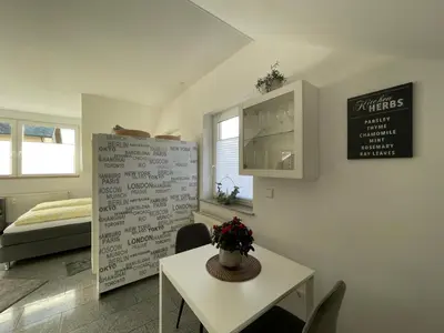Ein Bett oder Betten in einem Zimmer der Unterkunft Ferienwohnung Casa Blanca