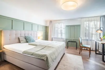 Ein Bett oder Betten in einem Zimmer der Unterkunft Altes Rathaus