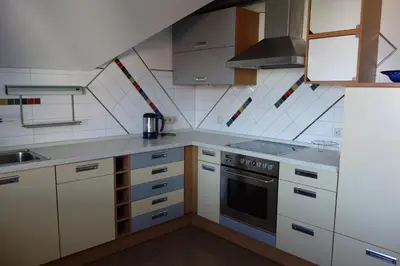 Küche/Küchenzeile in der Unterkunft Ferienwohnung Rosengarten
