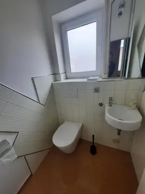 Ein Badezimmer in der Unterkunft Ferienwohnung Rosengarten