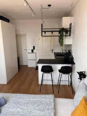 Küche/Küchenzeile in der Unterkunft Modernes Apartment Karlsruhe