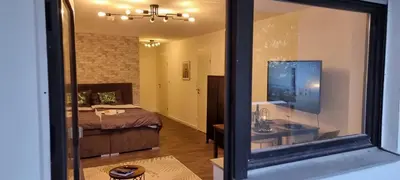 Ein Bett oder Betten in einem Zimmer der Unterkunft Tolle Wohnung im Industrial Style mit Parkplatz