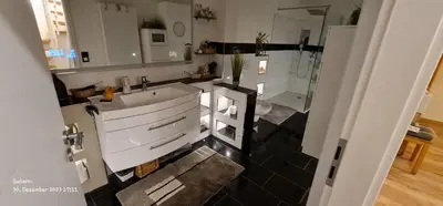 Ein Badezimmer in der Unterkunft Gemütliches Gästezimmer an der Bergstraße Hessen