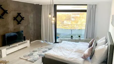 Ein Bett oder Betten in einem Zimmer der Unterkunft ✪ Beautiful Studio in Center with Amazing View ✪