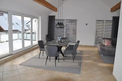Ein Sitzbereich in der Unterkunft Schnurs Ferienwohnung