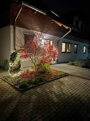 Ein Garten an der Unterkunft Pension Zum Paradies