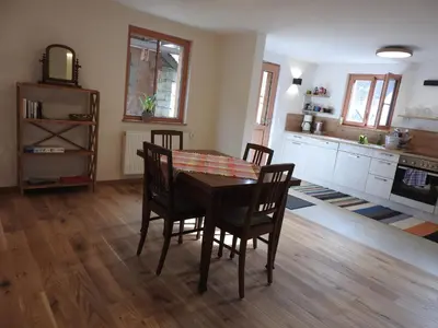 Küche/Küchenzeile in der Unterkunft Ferienwohnung im Auszeithaus Hohenlohe