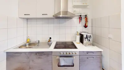 Küche/Küchenzeile in der Unterkunft Ferienwohnung VinoDino