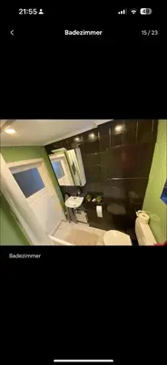 Ein Badezimmer in der Unterkunft Zimmer für 2 Monteure in Heppenheim Kirschhausen