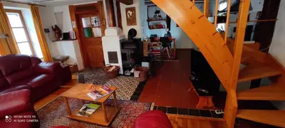Ein Sitzbereich in der Unterkunft Ferienhaus Pfalzklause
