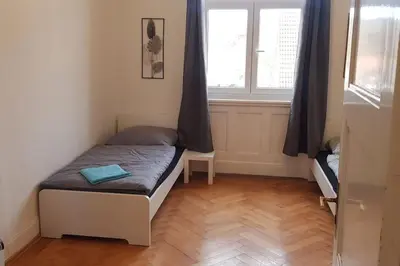 Ein Bett oder Betten in einem Zimmer der Unterkunft Monteurwohnung - Vaihingen
