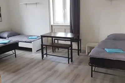 Ein Bett oder Betten in einem Zimmer der Unterkunft Monteurwohnung - Vaihingen