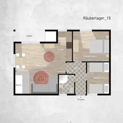 Grundriss der Unterkunft Räuberlager 15