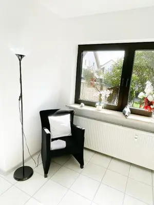 Ein Sitzbereich in der Unterkunft Ferienwohnung Balu