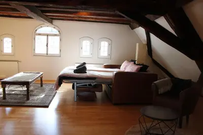 Ein Sitzbereich in der Unterkunft empanada ferienwohnung