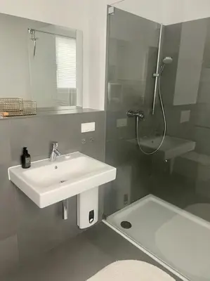 Ein Badezimmer in der Unterkunft Wohnen am Seebach