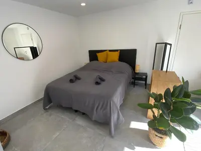 Ein Bett oder Betten in einem Zimmer der Unterkunft Ferienwohnung Schleifnest