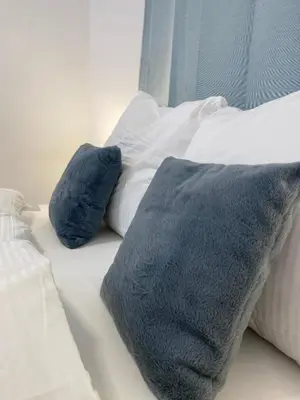 Ein Bett oder Betten in einem Zimmer der Unterkunft Lux Apartment near Frankfurt!