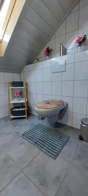 Ein Badezimmer in der Unterkunft Große tolle 4 Zimmer Ferienwohnung im Herzen des Odenwaldes