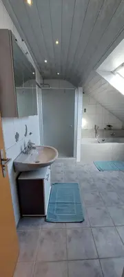 Ein Badezimmer in der Unterkunft Große tolle 4 Zimmer Ferienwohnung im Herzen des Odenwaldes