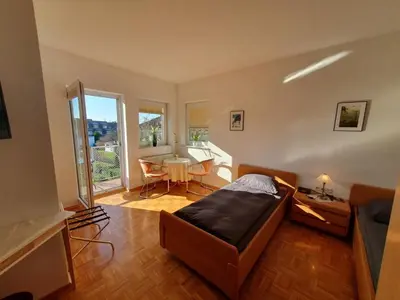 Ein Sitzbereich in der Unterkunft App 25 Gästehaus Zwingenberg