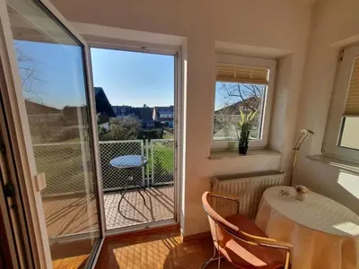 Ein Balkon oder eine Terrasse in der Unterkunft App 25 Gästehaus Zwingenberg