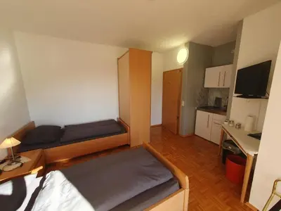 Küche/Küchenzeile in der Unterkunft App 25 Gästehaus Zwingenberg