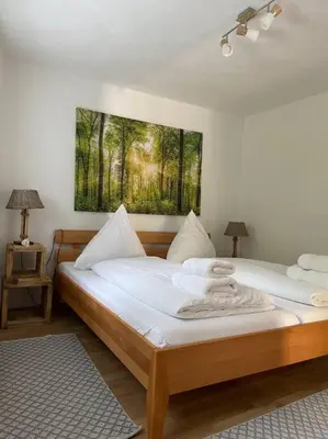 Ein Bett oder Betten in einem Zimmer der Unterkunft Naturpanorama