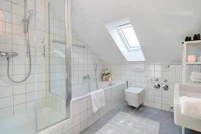 Ein Badezimmer in der Unterkunft Blumen(t)raum Ferienwohnung 3