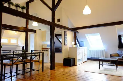 Küche/Küchenzeile in der Unterkunft heidel-home 1Raum Studio