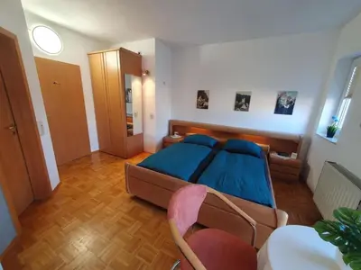 Ein Bett oder Betten in einem Zimmer der Unterkunft App 31 Gästehaus Zwingenberg