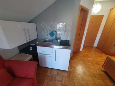 Küche/Küchenzeile in der Unterkunft App 31 Gästehaus Zwingenberg