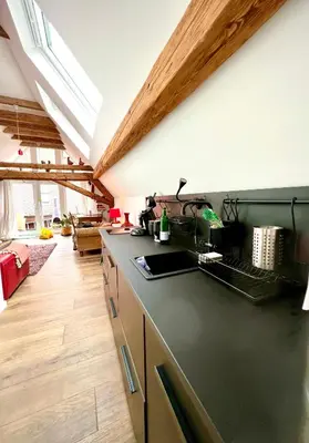 Küche/Küchenzeile in der Unterkunft Schönster Blick auf Oppenheim!
